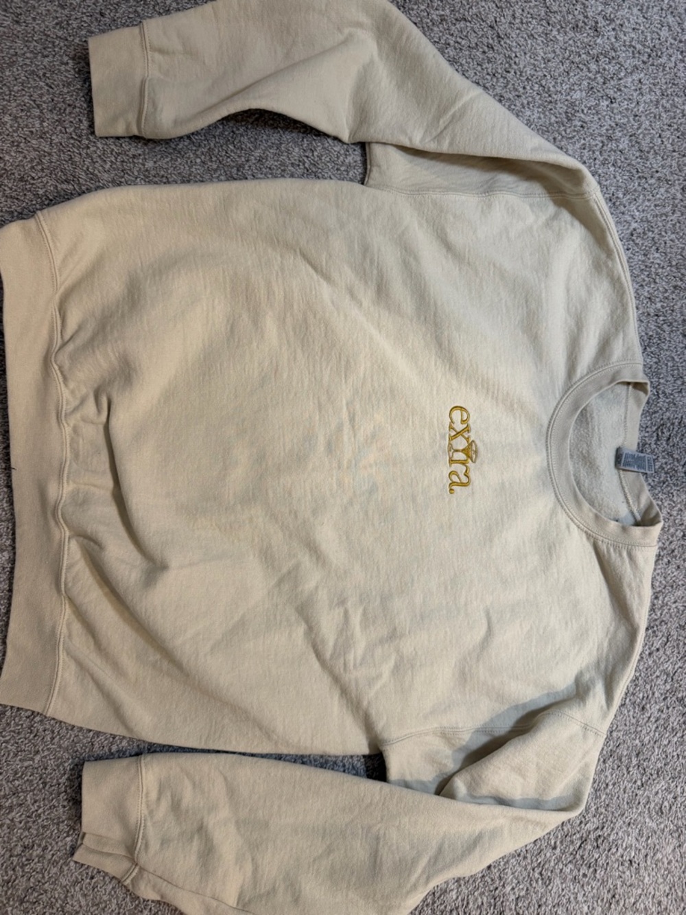 Gildan Cream Sweatshirt with Gold 'extra' Embroidery